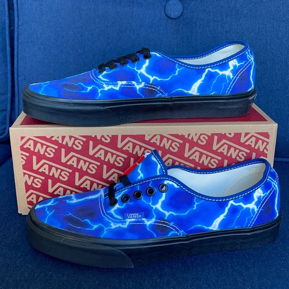Vans Men’s Authentic Lightning Black/Blue Sneakers - Picture 3 of 16